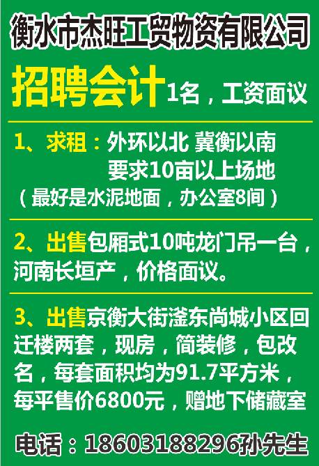 衡水市最新招聘信息汇总